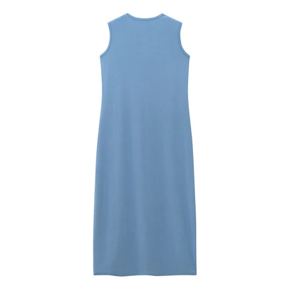 AS 2024 summer woman clothes cardigan Ankle Length maxi dress nature fiber ribbing fabric clothing  ( Ship in 1 day)