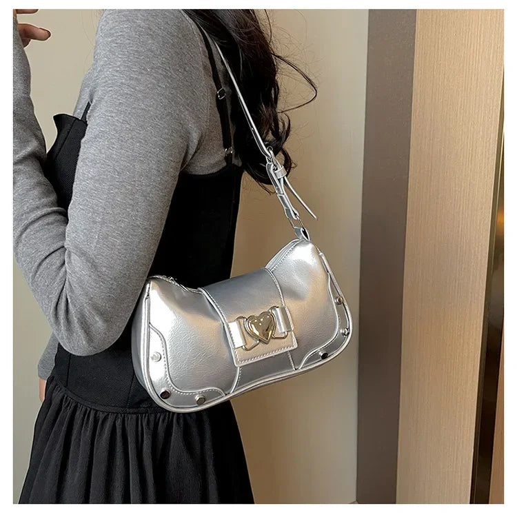 Trendy Bow Shoulder Bag Handbag Casual Underarm Bag Daily Commuting Bags PU Leather Lady Banquet Bag Business Women's Bags
