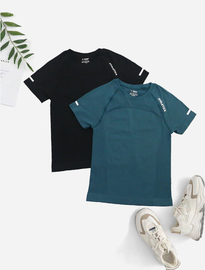 Women Seamless Yoga TShirt Female Fitness 2 Piece Top Workout Gym Training Shirts Athletic Short Sleeve Yoga Letter T-shirts