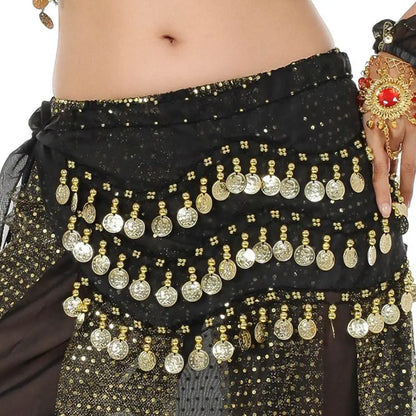 Thailand/India/Arab Dancer Skirt Women Sexy Belly Dance Hip Scarf Wrap Belt Dancer Skirt Female Show Sequins Tassels Costumes