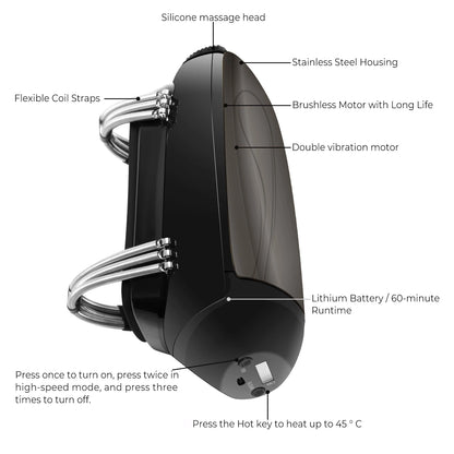 Professional Vibration Massager Barbershop Cordless Handheld Heat Massager USB Charging Body Neck Back Head Face Massager