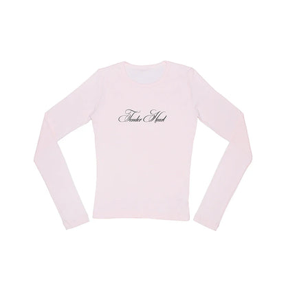 Y2K Emo Girl Gothic Letters Printed Casual Long Sleeve T-Shirt Harajuku Retro Punk Rock Hip Hop Aesthetic Top Women's Streetwear