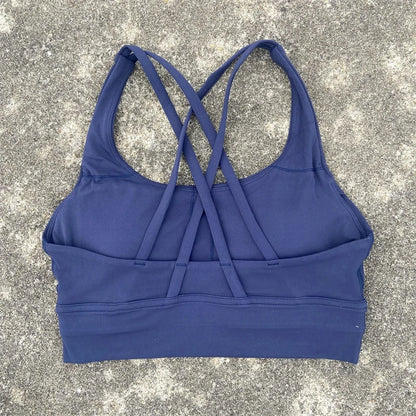 Solid Color Fitness sport Bra Women Cross soft high strength Tight Top Comprehensive Training Gym Yoga Underwear With Chest Pad