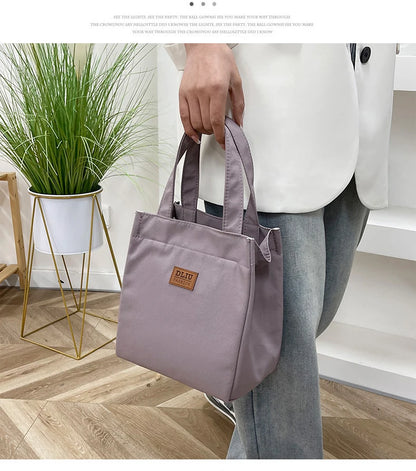 Large Capacity Lunch Bag with Aluminum Foil Insulation for Work, Simple and Practical Top Handle Bag