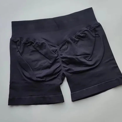 WOMEN SPORTS Impact Shorts Low Ribbed Waist Seamless Scrunch Bum Workout Gym Shorts Booty Hight Stretch Running Shorts