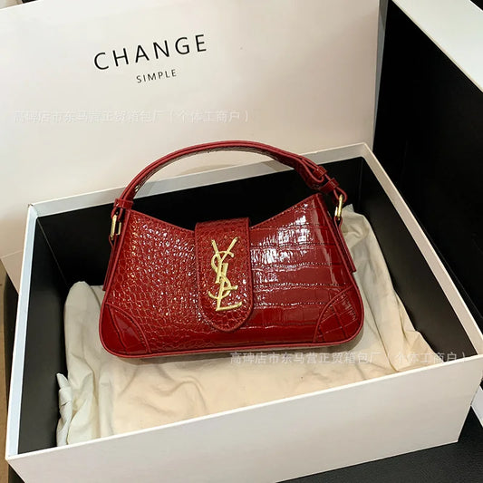 Texture Stone Patterned Armpit Bag 2025 New Simple Single Shoulder Women's Bag Temperament Crossbody Bag Small Fragrance Style