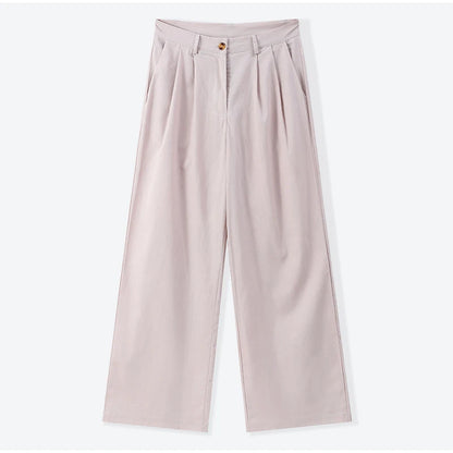 Women Classic Solid Wide Leg Pants Suits Summer Fashion V-neck One Button Loose Blouse Sets Casual Female Daily Streetwear 2025