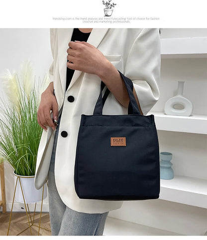 Large Capacity Lunch Bag with Aluminum Foil Insulation for Work, Simple and Practical Top Handle Bag