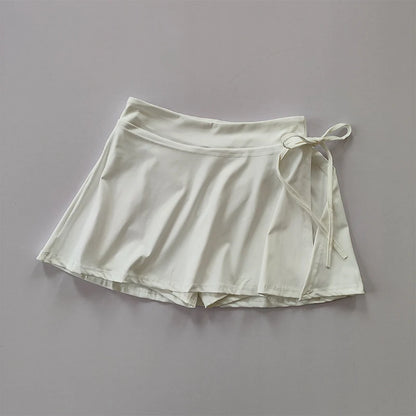 Sports Yoga Skirt Badminton Tennis Skirt Pants Half-body Quick Drying Pocket Skirt Side Split Strap Skirt Pants For Outwear