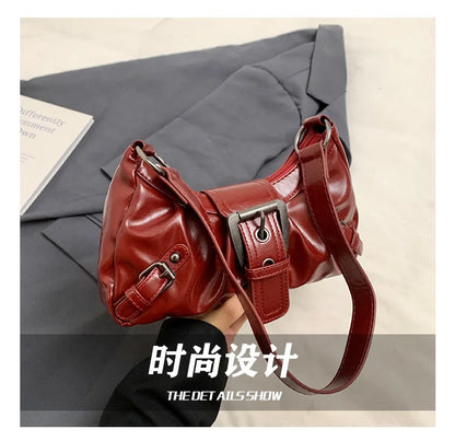2025 Spring Hot Selling Maillard Style Retro Style Small Bag Spicy Girl Y2K Wasteland Style Vintage Leather Shoulder Armpit Bag