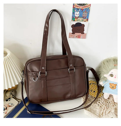 Japanese Style JK Bag Women High School Student Uniform Bag PU Leather Shoulder Bag Women Simple Handbags Crossbody Bags Itabag
