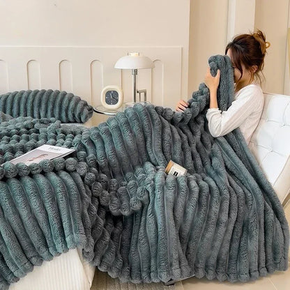 Winter Tafu Velvet Children's Comfortable Blanket Thick Coral Fleece Throw Blankets Adults Office Nap Blanket Sofa Small Cover