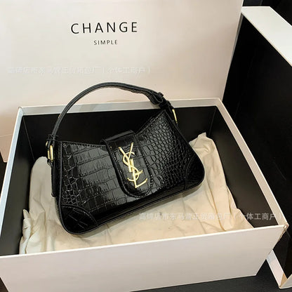 Texture Stone Patterned Armpit Bag 2025 New Simple Single Shoulder Women's Bag Temperament Crossbody Bag Small Fragrance Style