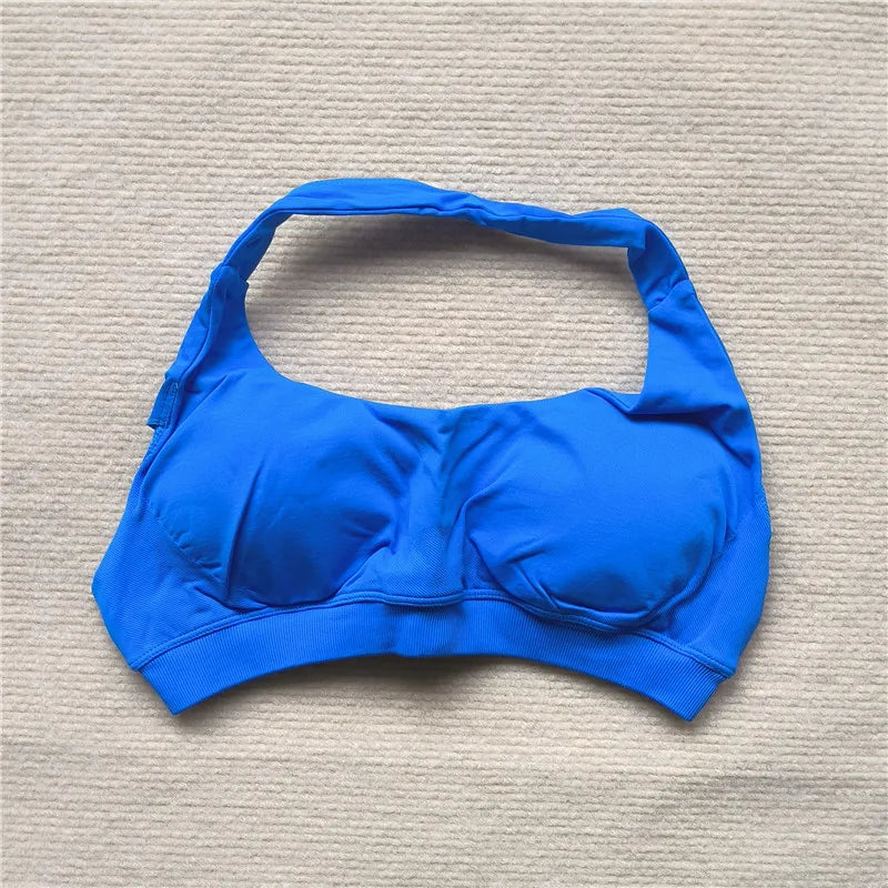 HBC Women's Sports Bra High Elastic Halter Top Push-up Fitness Workout Underwear Seamless Gym Tops Yoga Bra