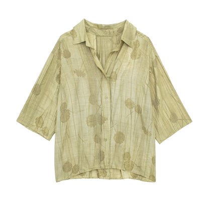 Women's Set 2024 New Fashion Spring Jacquard Loose Ladies Shirt Summer Women Pants Casual Chic Print Set for Women