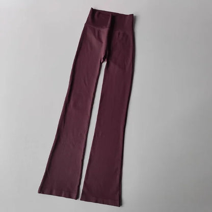 High Waisted Compression Without Awkward Lines Micro Flared Yoga Outdoor Wear Seamless Elastic Fitness Pants Lifting Leggings