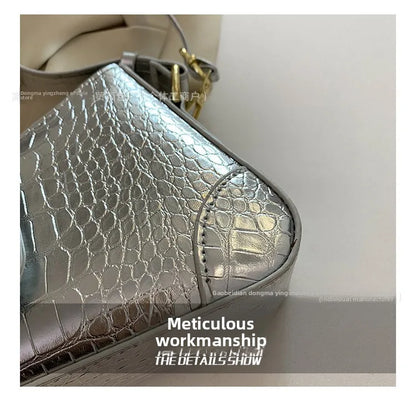Texture Stone Patterned Armpit Bag 2025 New Simple Single Shoulder Women's Bag Temperament Crossbody Bag Small Fragrance Style