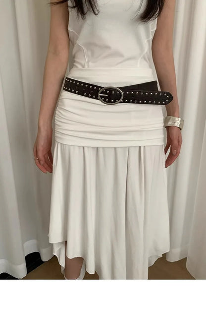 Bohemian Rivet Belt Women 2024 New High-End Design Niche With Dress Y2K Belt Trend