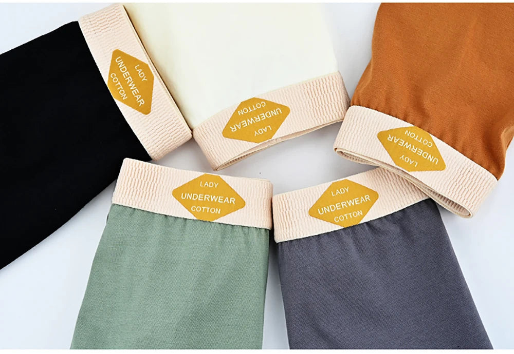 3PCS/Pack 100% Cotton Multicolor Solid Women's Boxer Knit Breathable Panties Underwear Soft High Elastic Mid-rise Thin Boyshorts
