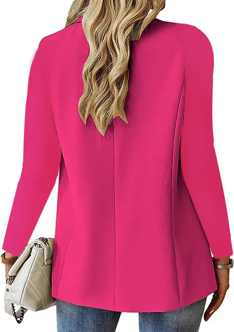 Women's Oversized Blazer Jacket Business Suit Coat Lapel Long Sleeve Solid Button Casual Elegant Coat Trendy Loose Outwear