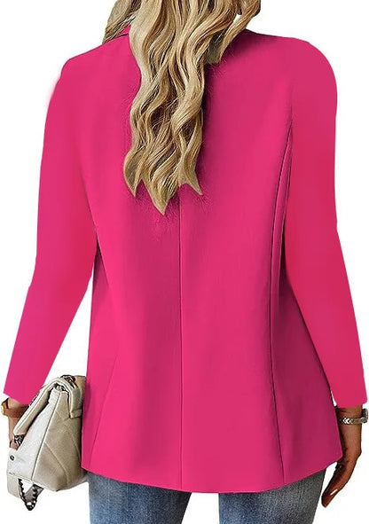 Women's Oversized Blazer Jacket Business Suit Coat Lapel Long Sleeve Solid Button Casual Elegant Coat Trendy Loose Outwear