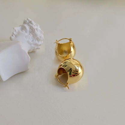 Trendy Gold Plated Geometric Gear Shape Circle Hoop Earrings for Women Girl Fashion Zircon Jewelry Buckle Type
