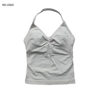 ARFTE Longline Strappy Gym Top Backless Gym Clothes Women Scrunch Built-in Bra With Removable Cups Yoga Tank Tops
