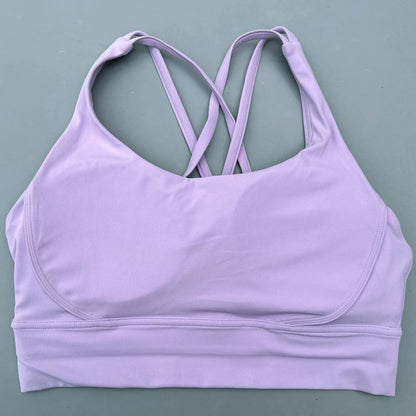 Solid Color Fitness sport Bra Women Cross soft high strength Tight Top Comprehensive Training Gym Yoga Underwear With Chest Pad