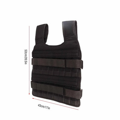 20kg Loading Weighted Vest Adjustable Loading Weight Jacket Boxing Running Sling Weight Training Workout Fitness Exercise Vest