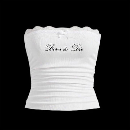Gothic Grunge Punk Hip Hop Rock Streetwear Casual Sexy Crop Top Y2K Retro Harajuku Emo Girl Aesthetic Fashion Lace Camisole Tops