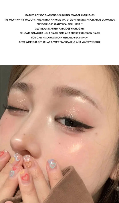 High gloss powder gloss glitter highlight contour palette natural gloss contour concealer lasting light