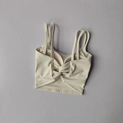 Women's Sports Bras Fitness Top, Sexy Lingerie, Push Up Fixed Pad, Yoga Bra, Back knotted Underwear, Running Vest, Gym Tops