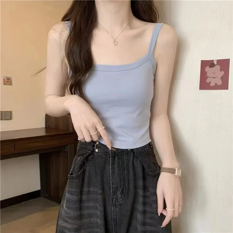 Crop Top Women Sexy Sleeveless Tops Fashion Female Underwear Lady's Camisole Girl Basic T-shirt Vest Lingerie Bras Tube Tops New