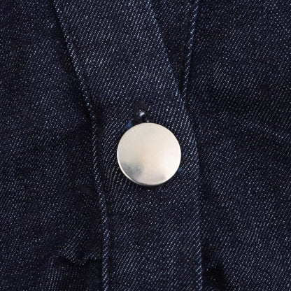 ETJ 2025 traf Spring New 1975 series denim MIDI dress with lapel side zipper fashion wrinkle waist slim elegant dress