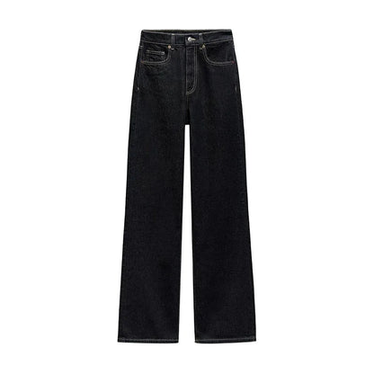 Women Two Pieces Set Denim Pant Sets Single Breasted Long Sleeve Belt Coat Wide Leg Trousers Jeans Female 2 Pieces Outfits