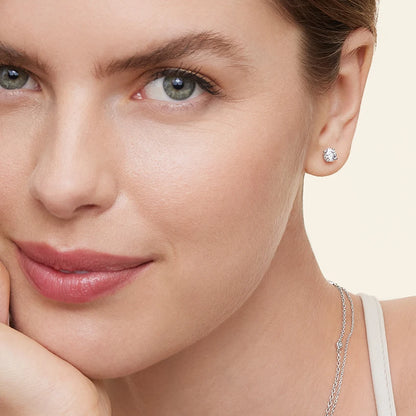 Bamoer 0.5-1ct Moissanite Screw Back Earrings for Women, D Color VVS1 Clarity Lab Created Diamond Earring White Gold Earrings