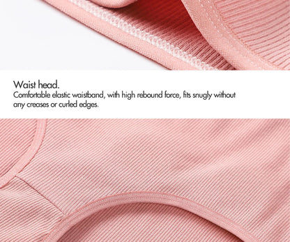 8pcs Women Panties Girl Plus Size Underwear High Waist Briefs Breathable Solid Color Soft Female Lingerie