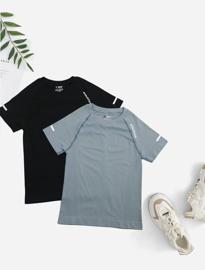 Women Seamless Yoga TShirt Female Fitness 2 Piece Top Workout Gym Training Shirts Athletic Short Sleeve Yoga Letter T-shirts
