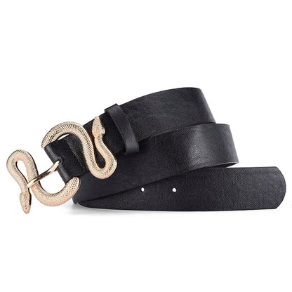 Women's Belt Trend Retro Snake Buckle Belt Fashion Casual Pu Leather Belt With Dress Jeans Belts Gift For Women and Girlfriend