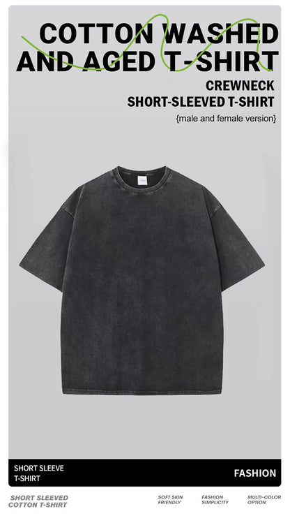 Cotton Washed T-shirt for Women New Attitude Fashion Leopard Prints Tops Loose O-Neck Oversized Short Sleeve Y2k Female Clothes