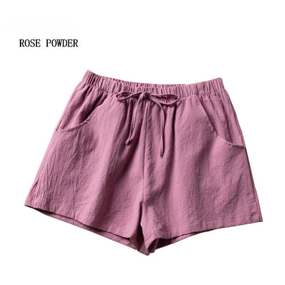 Casual Linen Shorts Women Gym Workout Shorts Cotton Short Pants High Waisted Black Ladies Short Femme Women Shorts Sport Femme