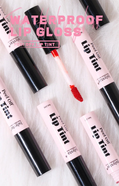 Julystar Peel Off Liquid Lipstick 6 Color Waterproof Lasting Matte Pink Lip Gloss Moisturizer Tear-off Lip Stain Cosmetic Makeup