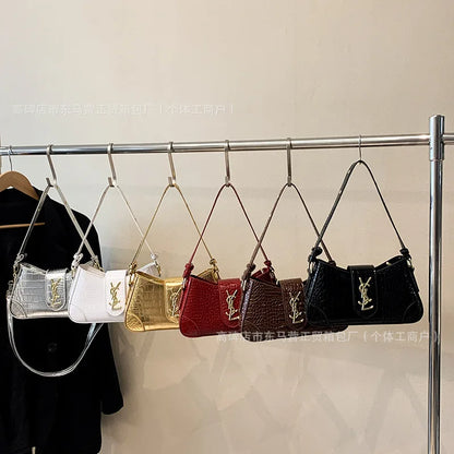 Texture Stone Patterned Armpit Bag 2025 New Simple Single Shoulder Women's Bag Temperament Crossbody Bag Small Fragrance Style