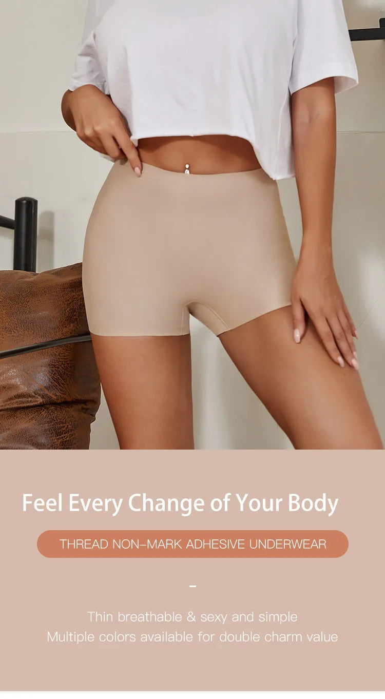Hot Sale Seamless Ice Silk Solid Biker Shorts Boxer Short Leggings Sports Yoga Pants Seamless Women Shorts Panties