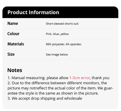 2-piece Summer Children's Comfortable And Versatile Cute Short sleeved Shorts Set For Boys And Girls Casual Home And Outdoor Set