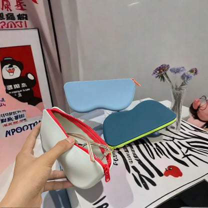 Silicone Zipper Glasses Bag Sunglasses Storage Protective Cover Hanging Bag Coin Purses For Women Girls Waterproof Glasses Box