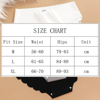 Ice Silk Seamless Panties 4PCS/Set Women's Briefs Solid Color Elastic Underwear Female Ultra Thin No Trace Wavy Side Panties