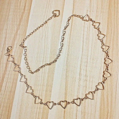 Women Fashion Belt Hip High Waist Gold Silver Narrow Metal Chain Chunky Fringes Crystal Diamond Waist Chain Corset Chain Belt