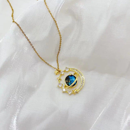Collares Para Mujer Delicate and Beautiful Starry Pendant Necklace With Micro-Inlaid Zirconium Luxury Pendants Кулон