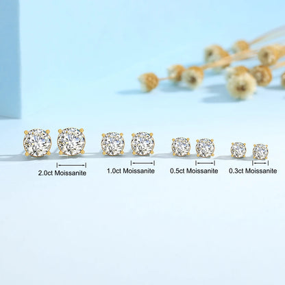 Szjinao 2025 Trending Earrings Moissanite Gold 18k Real Original With Certificate Wedding Luxury Jewelry For Women Wholesale Hot